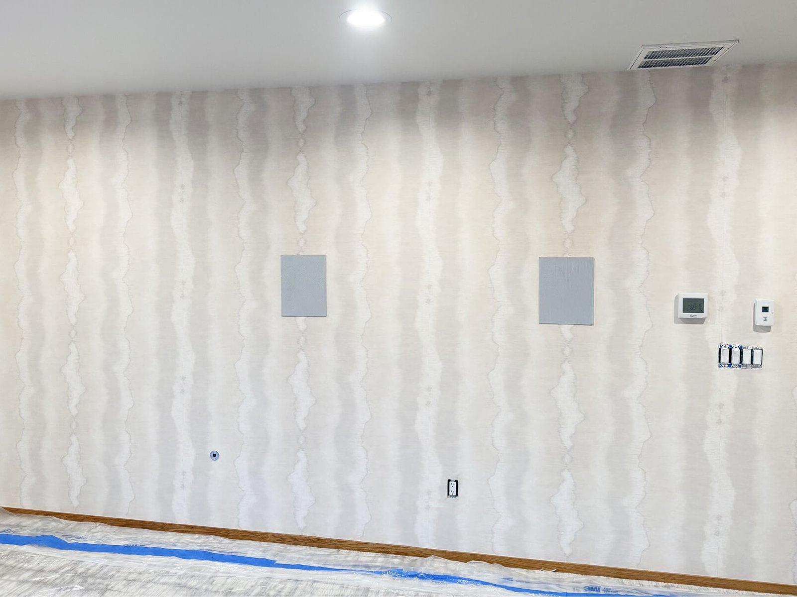 Living room wallpaper installation in Morrison